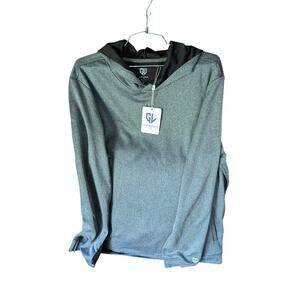 NWT GRAHAM LUXE Grey Hatch Hoodie Men’s L – Luxury Golf Activewear Sweatshirt